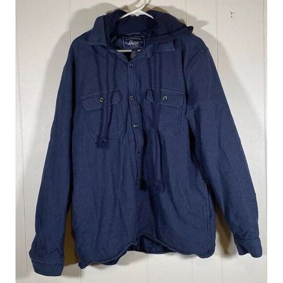 G.‎ H Bass men's hooded heavy shacket shirt jacket mens size large Outdoor - Picture 1 of 10